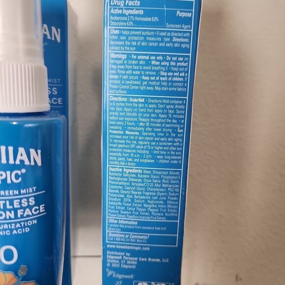 TWO Hawaiian Tropic Weightless Hydration Face SPF 30 Sunscreen Mist for Face - Picture 5 of 5